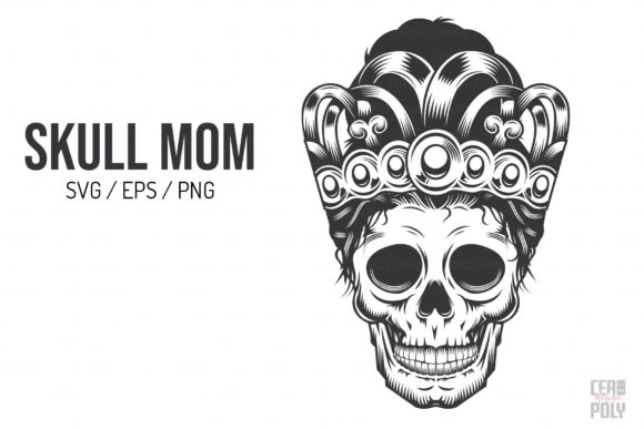 Skull Mom with Crown Line-Art: A Designer's Review